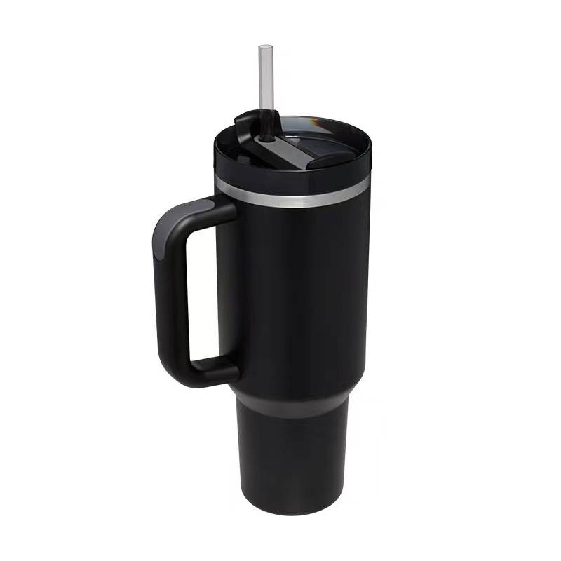 40oz Stainless Steel Tumbler with Handle and Straw Black.jpg