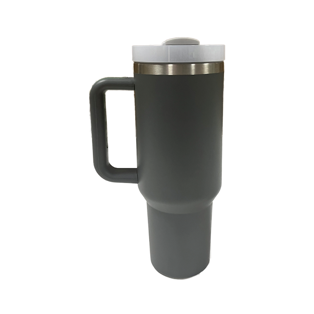 40oz Stainless Steel Tumbler with Handle and Straw Charcoal