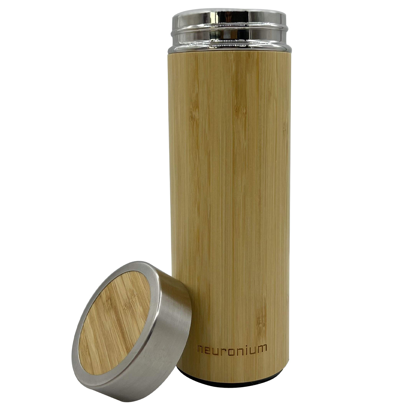Double Wall Bamboo & Stainless-steel Thermos With Leakproof Design and Tea  Infuser Eco-friendly Insulated Travel Flask 